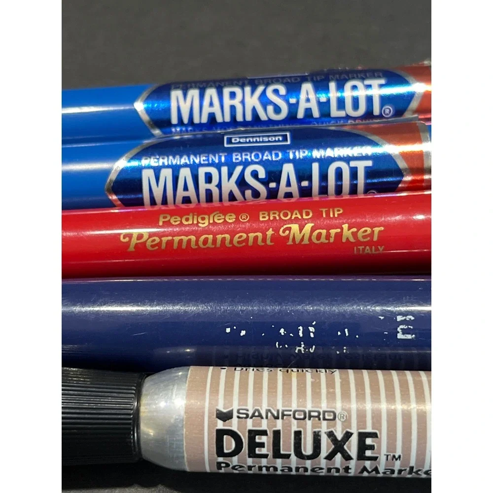 Vintage Permanent Marker Lot Sanford Deluxe Dennison Marks-A-Lot Pedigree Italy